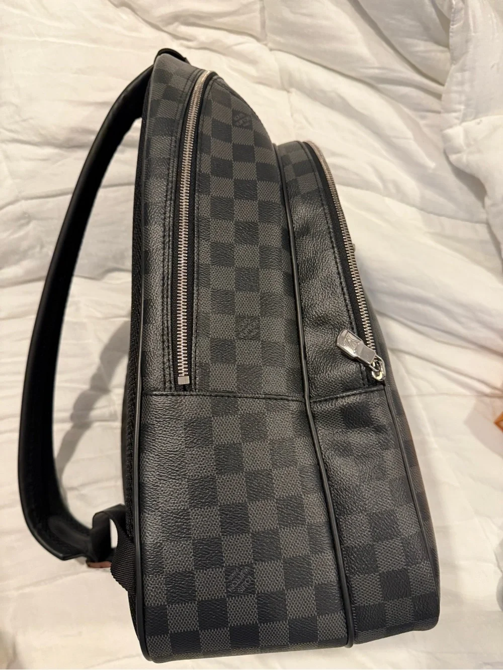 Louis Vuitton Black Damier Graphite Canvas Backpack with Silver Hardware
